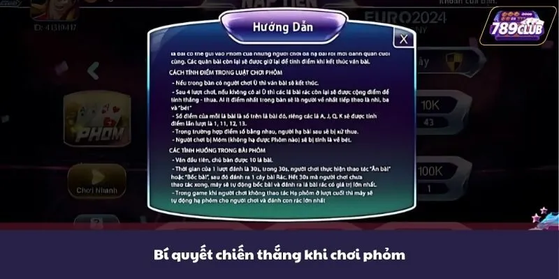 Bí quyết chiến thắng khi chơi phỏm